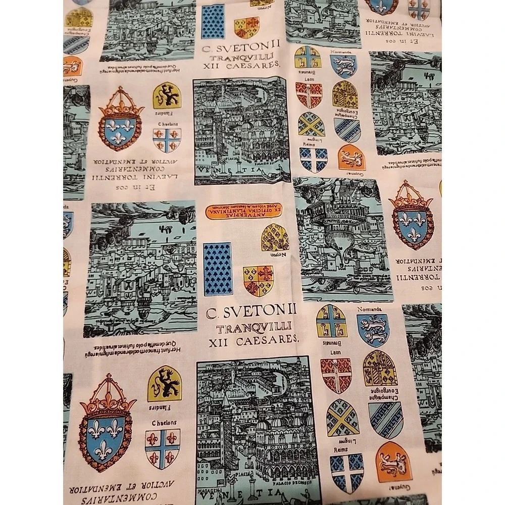 Life Of The Twelve Caesars Fabric Material Coat Arms Suetonius Tranquillus 144